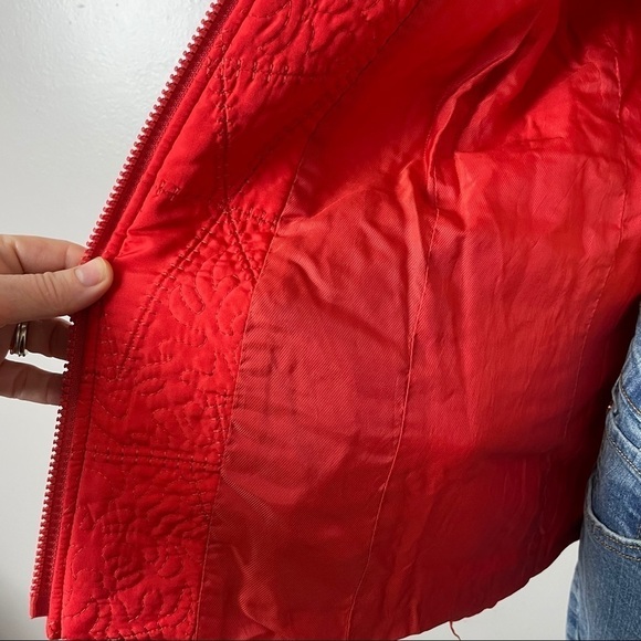 Coldwater Creek Grannycore Sweater Jacket – Quilted Front – Zip Up – Red – Size - Picture 11 of 16